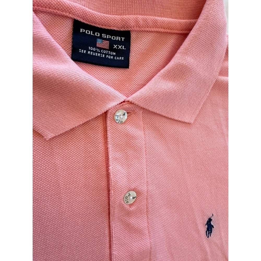 Polo Sport Ralph Lauren Polo Shirt Mens XXL Pink Excellent Short Sleeve Cotton